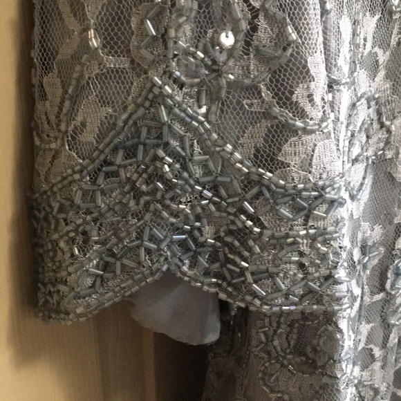 Gray Lace & Bead Blouse by Candlelight& Champagne - Picture 3 of 8